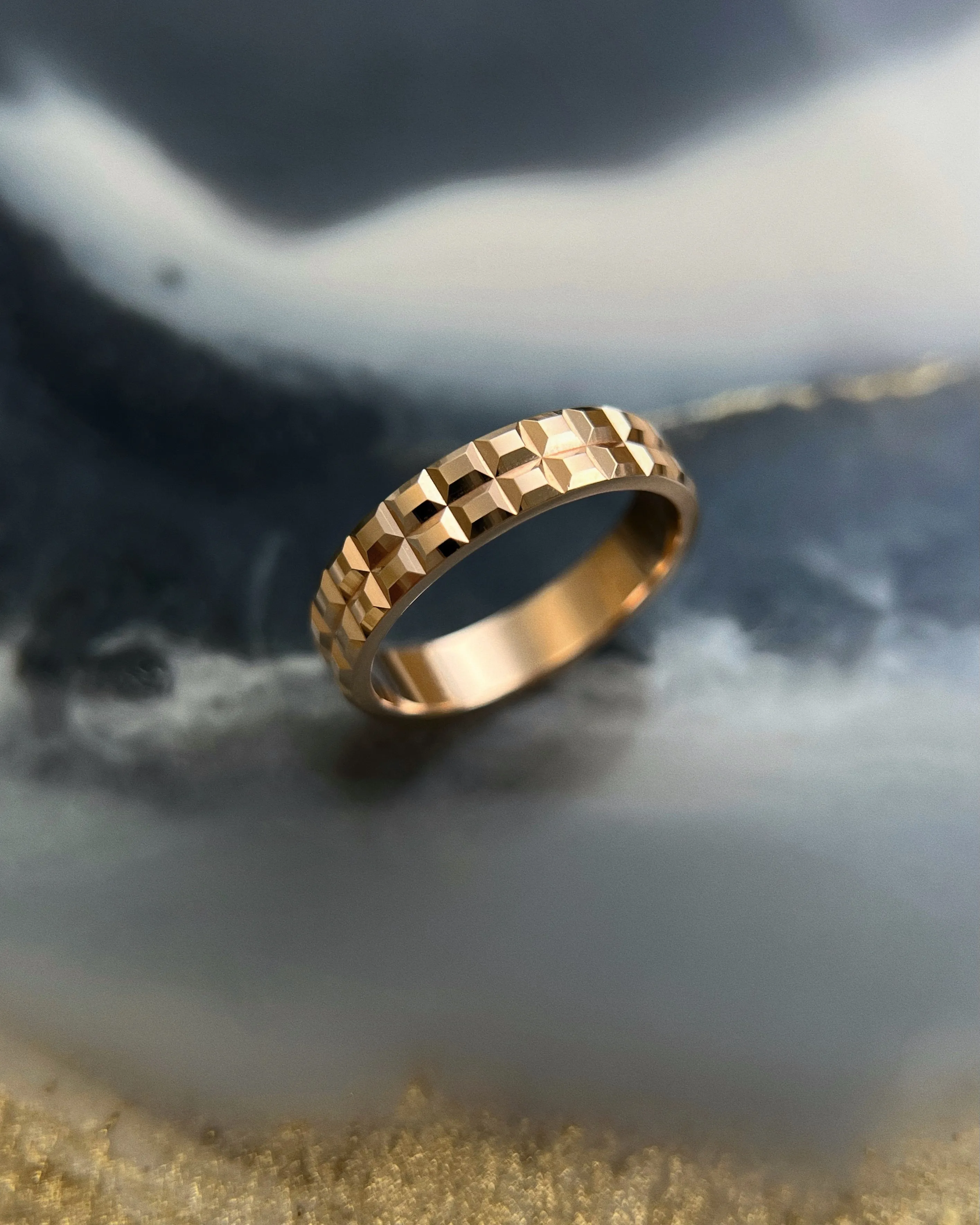 Обручальное кольцо женское, мужское, парное из красного золота 585 пробы