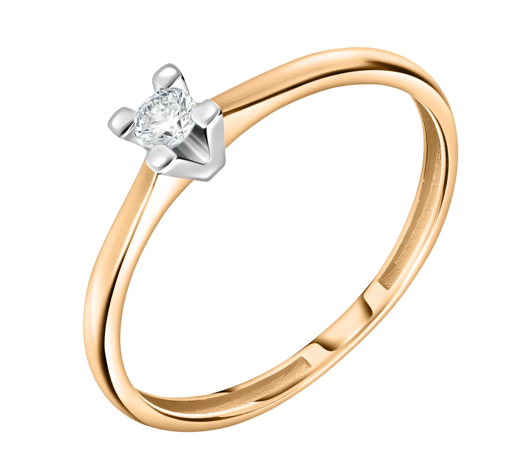 Помолвочное кольцо из красного золота 585 пробы