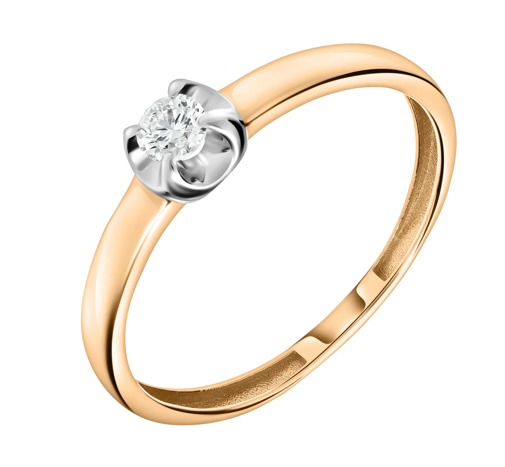 Помолвочное кольцо из красного золота 585 пробы