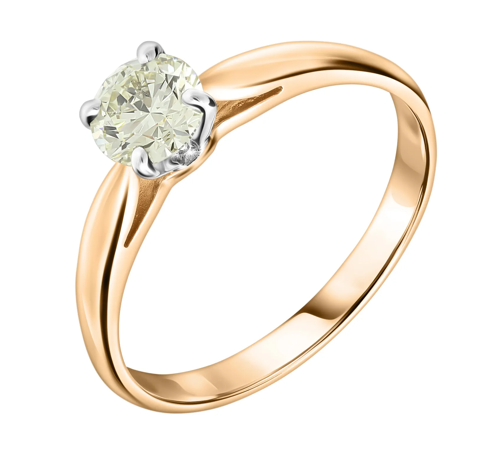 Помолвочное кольцо из красного золота 585 пробы