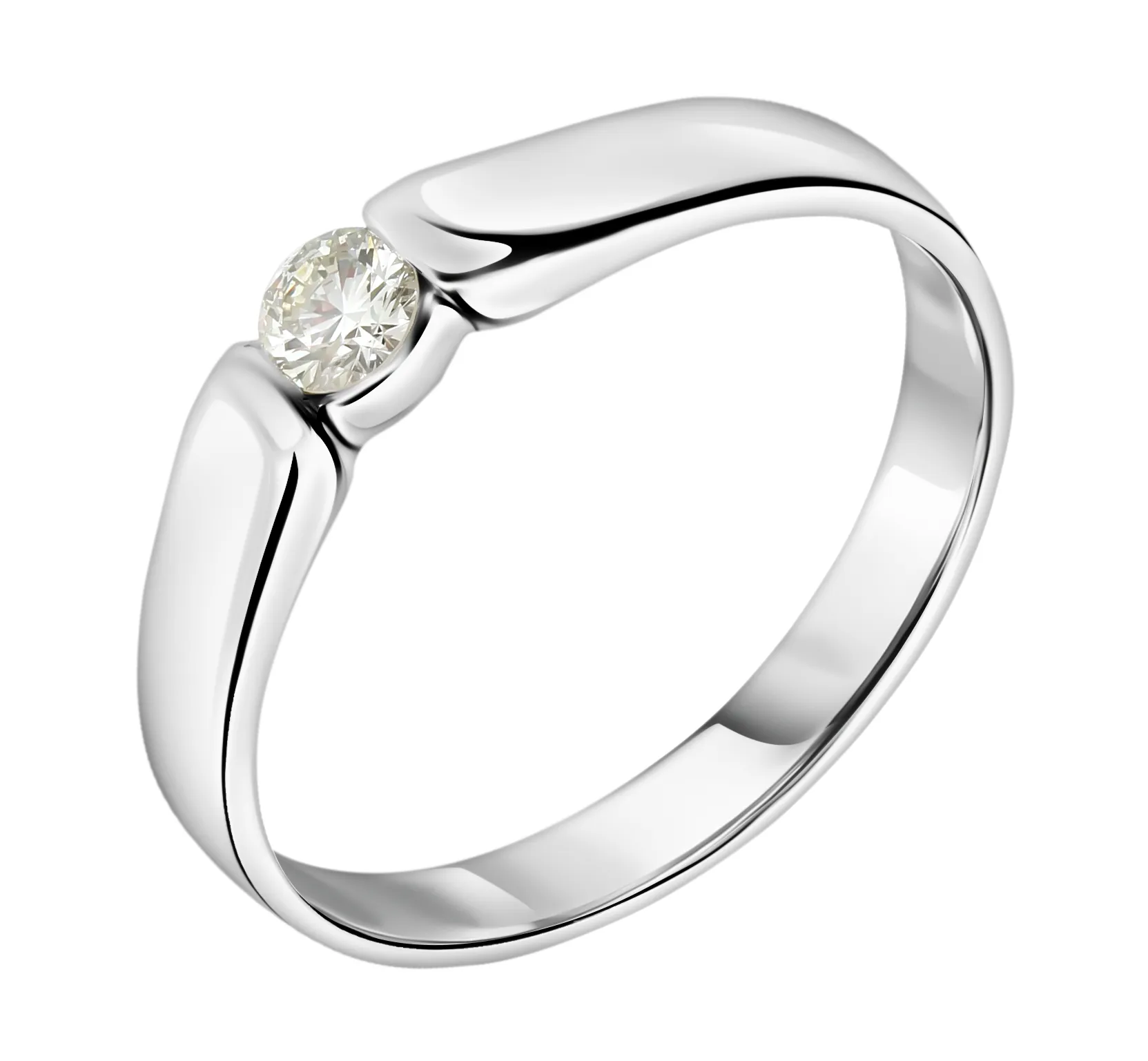 Помолвочное кольцо из белого золота 585 пробы