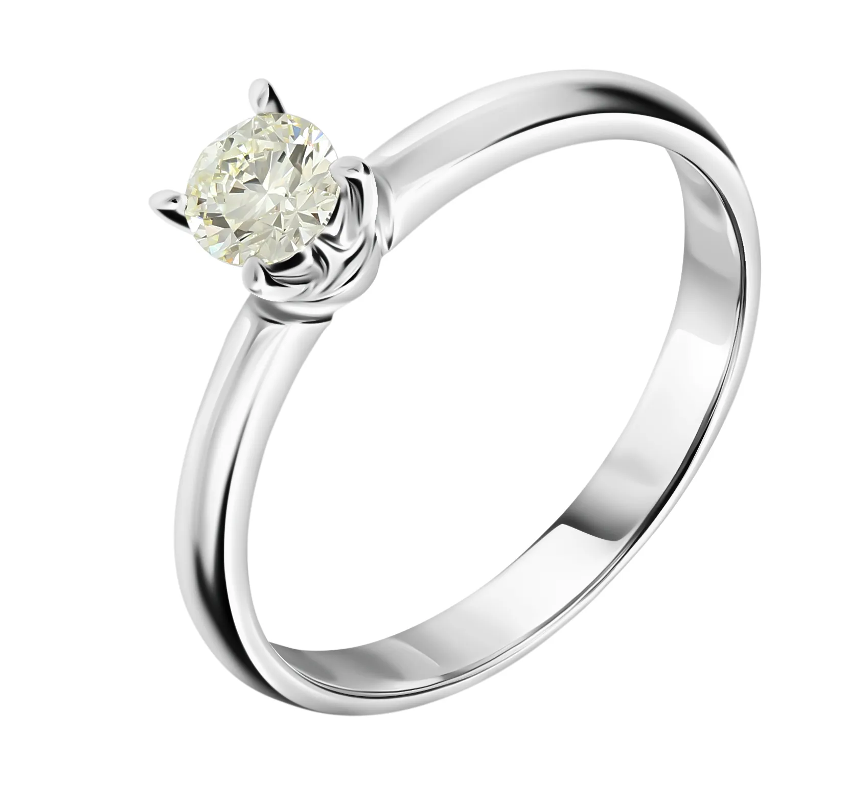 Помолвочное кольцо из белого золота 585 пробы