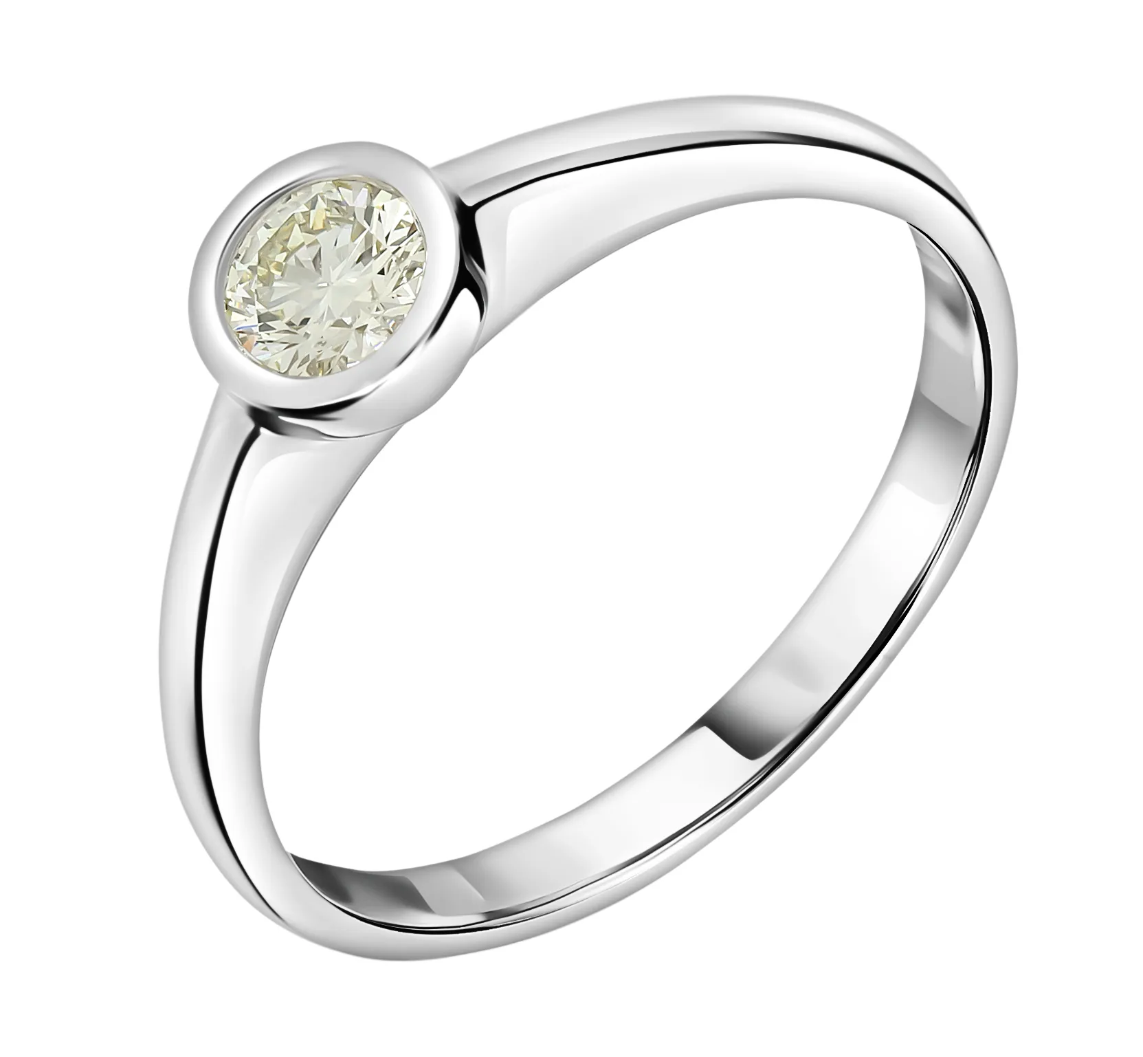 Помолвочное кольцо из белого золота 585 пробы