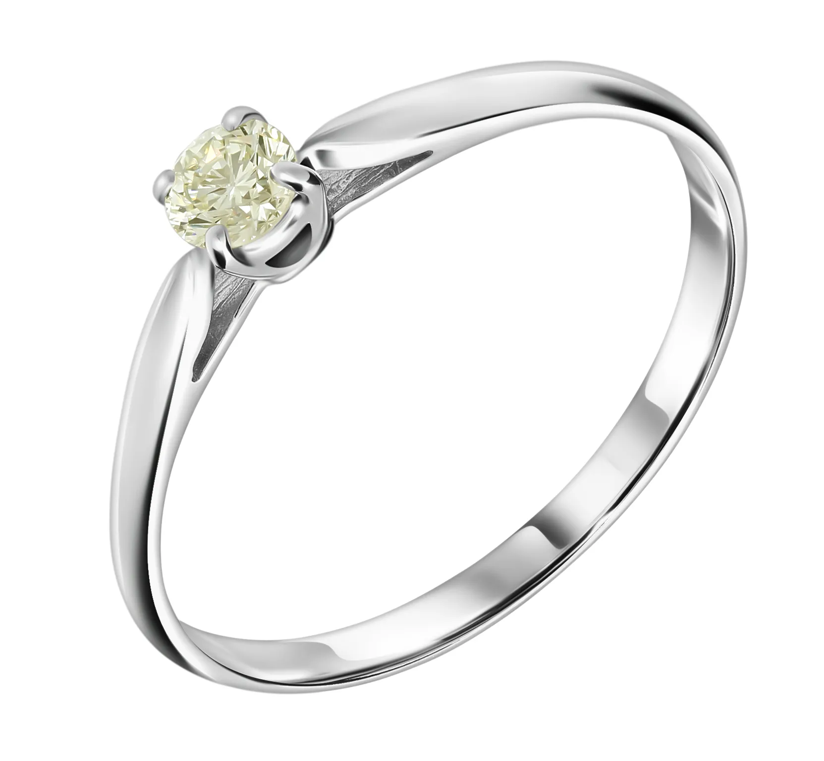 Помолвочное кольцо из белого золота 585 пробы