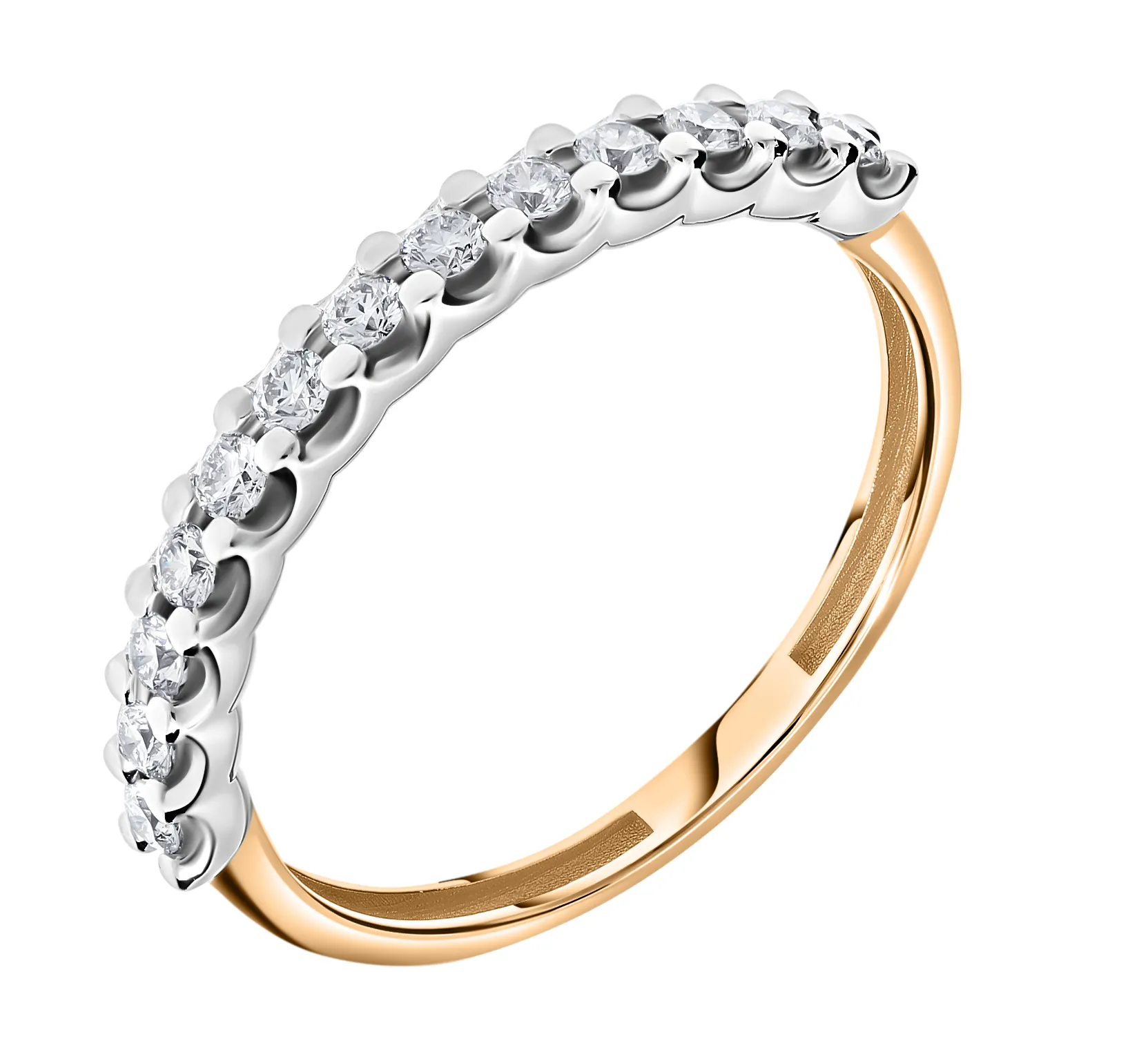 Обручальное кольцо из красного и белого золота 585 пробы