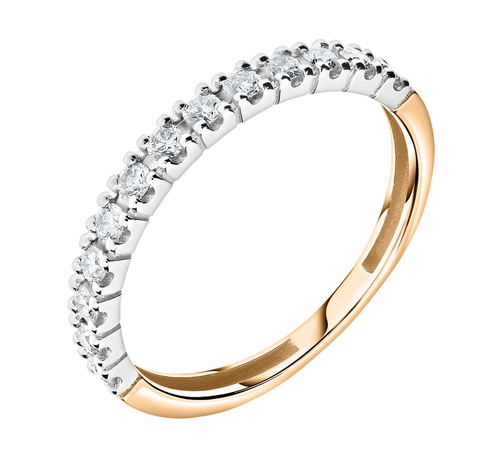 Обручальное кольцо из красного и белого золота 585 пробы