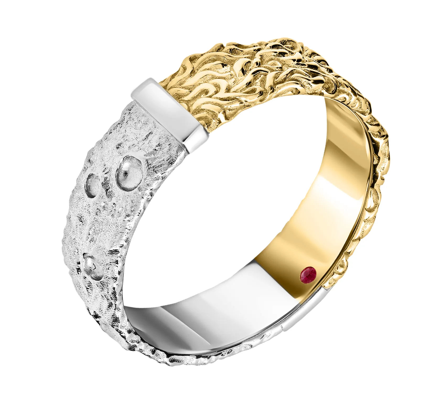 Обручальное кольцо из желтого и белого золота 585 пробы