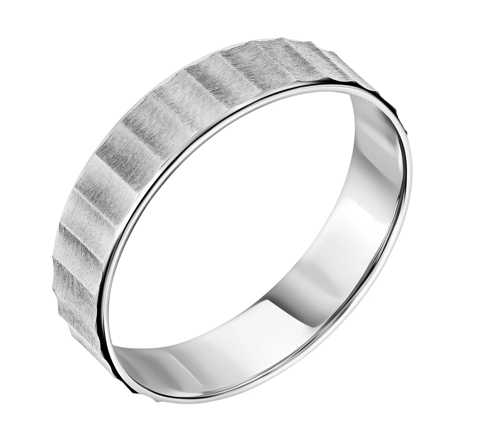 Обручальное кольцо из белого золота 585 пробы