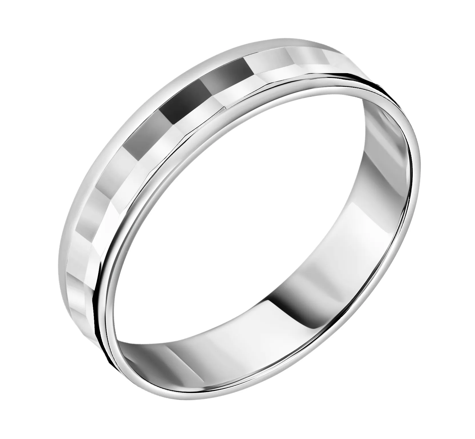 Обручальное кольцо из белого золота 585 пробы