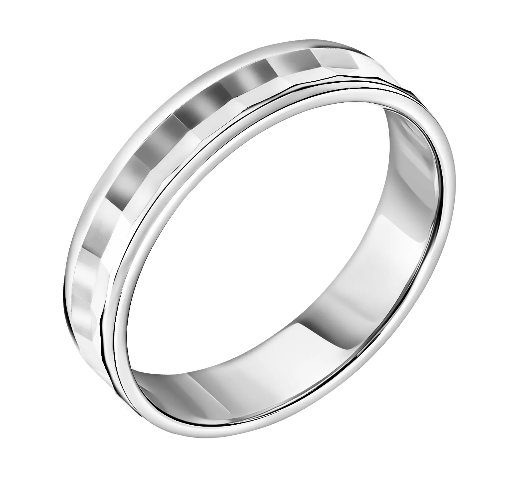 Обручальное кольцо из белого золота 585 пробы