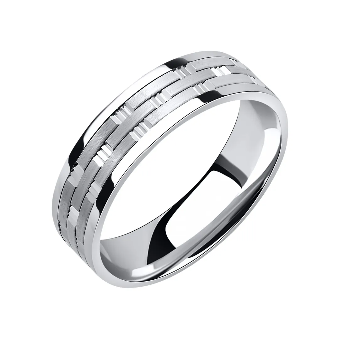 Обручальное кольцо женское, мужское, парное из белого золота 585 пробы