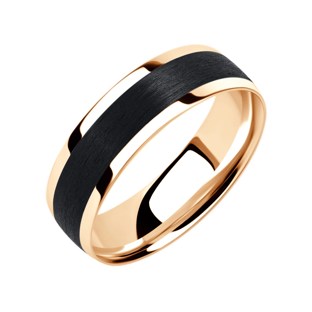 Обручальное кольцо мужское из красного золота 585 пробы