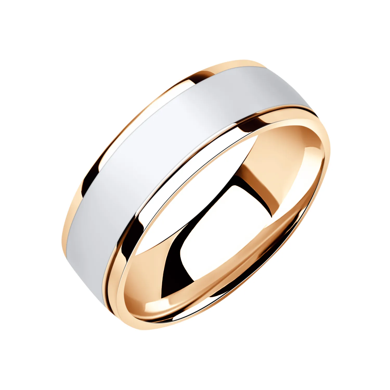 Обручальное кольцо женское, мужское, парное из красного и белого золота 585 пробы