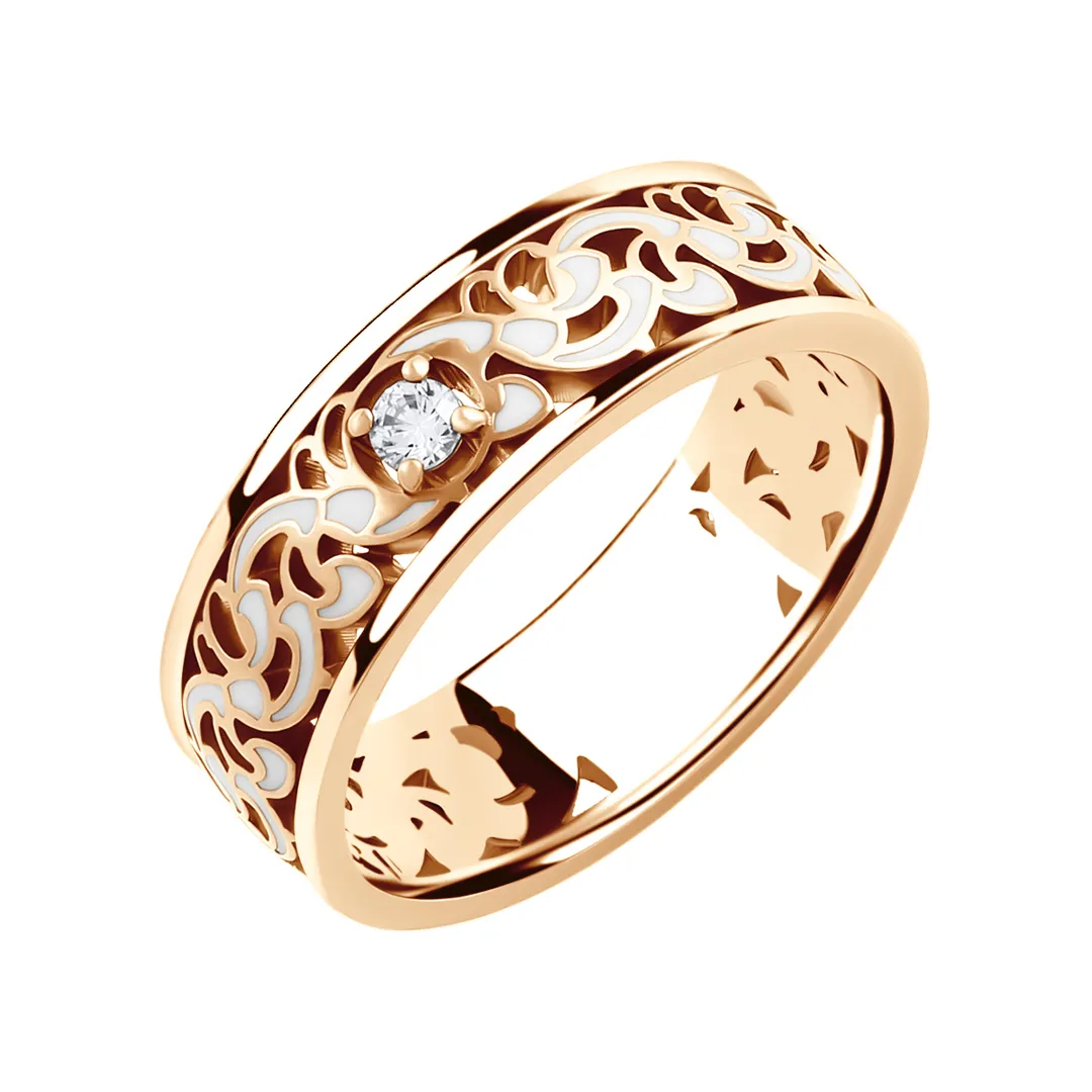Обручальное кольцо женское из красного золота 585 пробы
