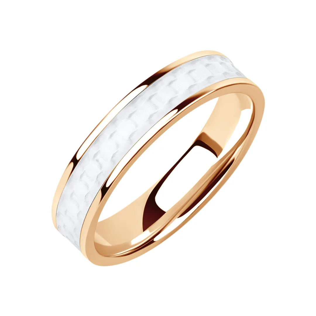 Обручальное кольцо женское, парное из красного золота 585 пробы