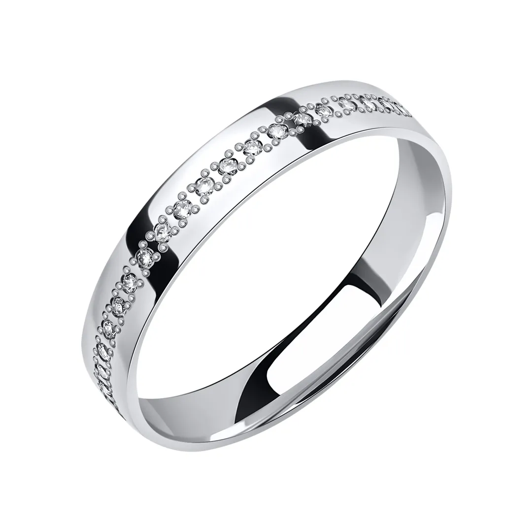 Обручальное кольцо женское, парное из платины 950 пробы