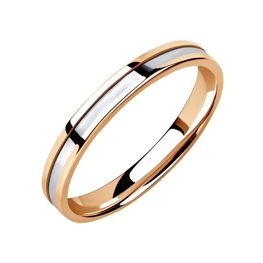 Обручальное кольцо женское, мужское, парное, Выгодное предложение из красного и белого золота 585 пробы