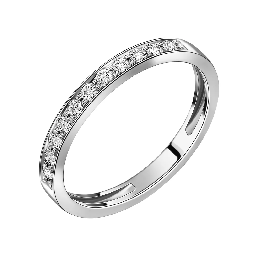 Обручальное кольцо женское из белого золота 585 пробы
