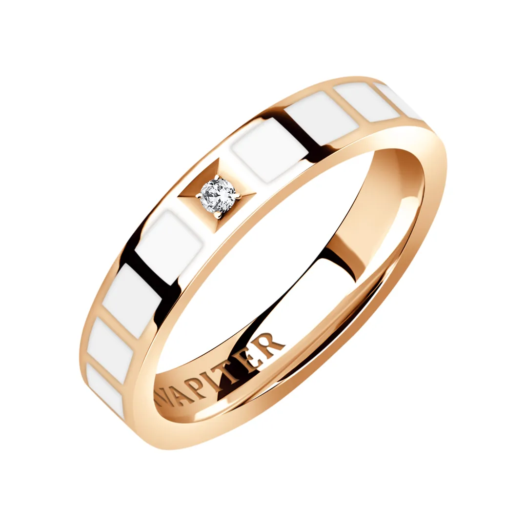 Обручальное кольцо женское, парное из красного золота 585 пробы