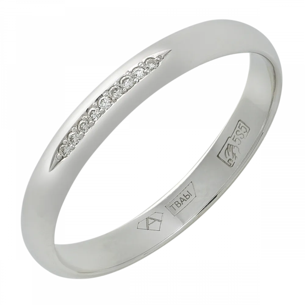 Обручальное кольцо женское, Выгодное предложение из белого золота 585 пробы