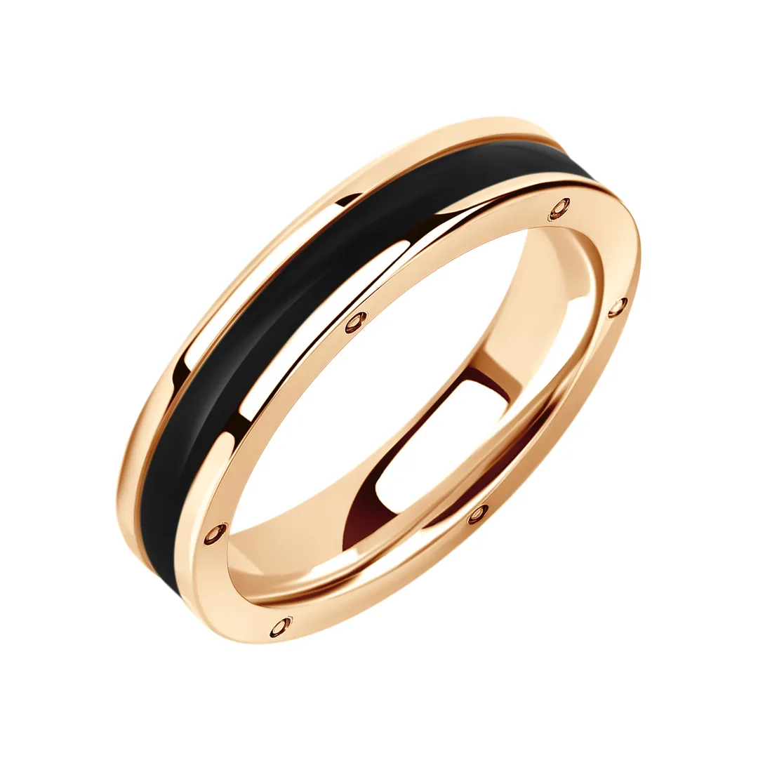 Обручальное кольцо мужское, парное из красного золота 585 пробы