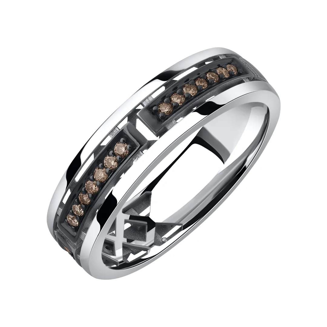 Обручальное кольцо женское, парное из белого золота 585 пробы