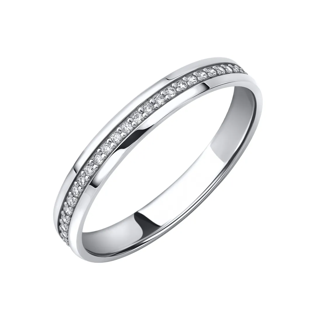 Обручальное кольцо из белого золота 585 пробы